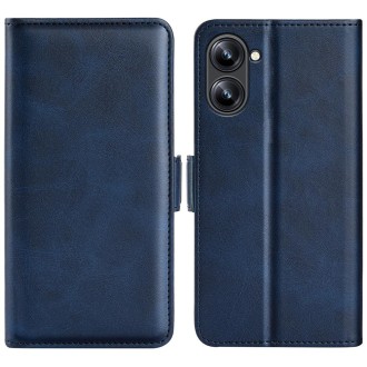 For Realme 10 4G Dual-side Magnetic Buckle Horizontal Flip Leather Phone Case(Dark Blue)