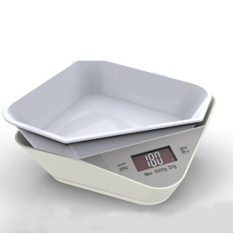 5kg/1g Kitchen Electronic Scale Coffee Scales Baking Food Scale Pallet Scale Pet Scale(White)