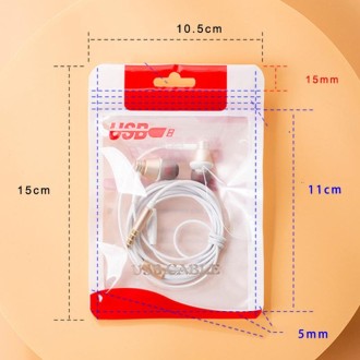 100 PCS Data Cable Packaging Bag Plastic Sealing Bag, Size:10.5x15cm(Yellow)