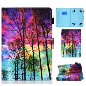 Painted Pattern TPU Horizontal Flip Leather Protective Case For Universal 7 inch(Forest)