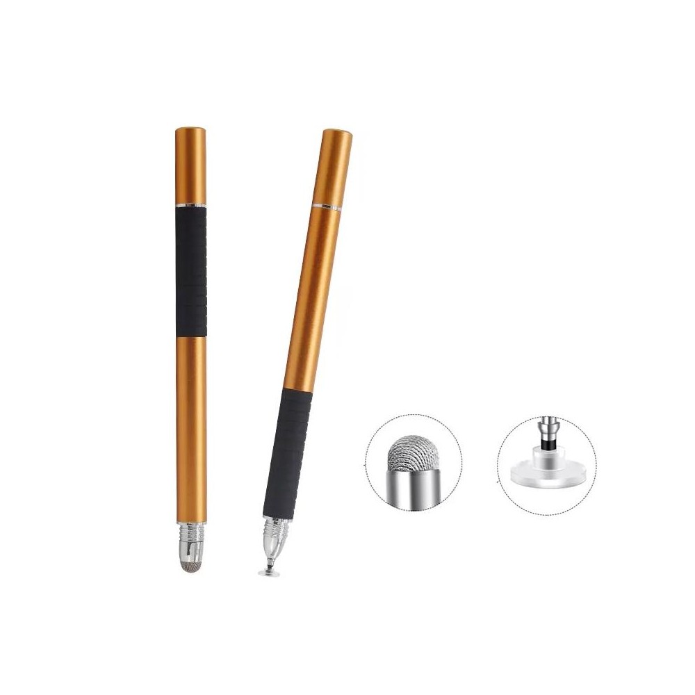 AT-31 Conductive Cloth Head + Precision Sucker Capacitive Pen Head 2-in-1 Handwriting Stylus(Golden)