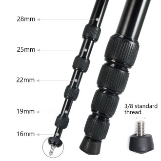 BEXIN MAS285 Portable Travel Outdoor DSLR Camera Aluminum Alloy Monopod Holder(Black)