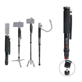 BEXIN P308A Portable Travel Outdoor DSLR Camera Aluminum Alloy Monopod Holder (Black)