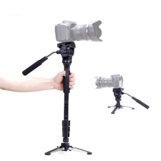 YUNTENG VCT-288RM SLR Camera Monopod Camera Support Foot Hydraulic Head Professional Photography Stand, Height: 1.48m