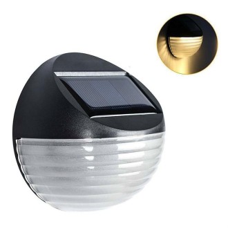 2 PCS Solar Power Light Sensor 6 Energy Saving Lamp LED Wall Light Outdoor Garden Fence Waterproof Lamp Night Light(Warm White)