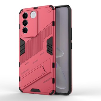 For vivo S16e 5G Punk Armor 2 in 1 PC + TPU Shockproof Phone Case with Invisible Holder(Light Red)