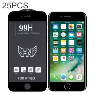 For iPhone 6s / 6 25pcs High Aluminum Large Arc Full Screen Tempered Glass Film