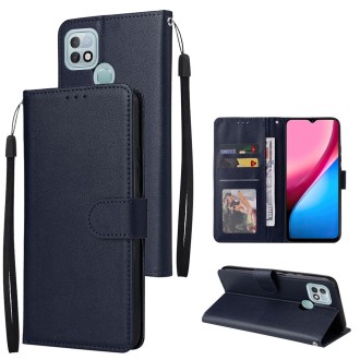 For Infinix Hot 10i Multifunctional Horizontal Flip Leather Case with Three Card Slot(Navy Blue)