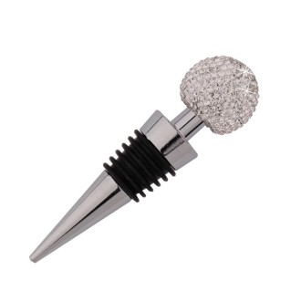 Crystal Ball Red Wine Stopper Diamond Zinc Alloy Metal Sealed Wine Cork(White)