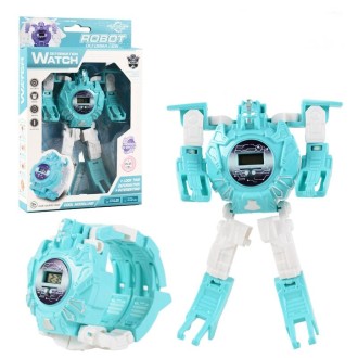 3 PCS Children Electronic Watch Cartoon Deformation Robot Toy Watch(Blue)