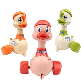 3 PCS Children Animal Press Crawling Toy Car, Specification:Swing Duck (Green)