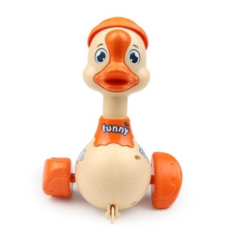 3 PCS Children Animal Press Crawling Toy Car, Specification:Swing Duck (Orange)