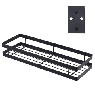 40cm Kitchen Punch-free Wall Mount Seasoning Storage Rack (Black)