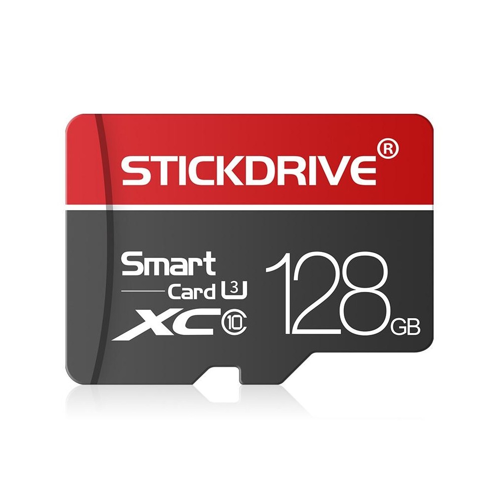 STICKDRIVE 128GB U3 White Line Red and Black TF(Micro SD) Memory Card