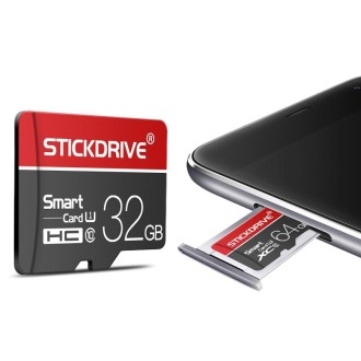 STICKDRIVE 128GB U3 White Line Red and Black TF(Micro SD) Memory Card