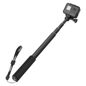 Universal Aluminum Alloy Selfie Stick with Adapter, Length: 25-75cm(Black)