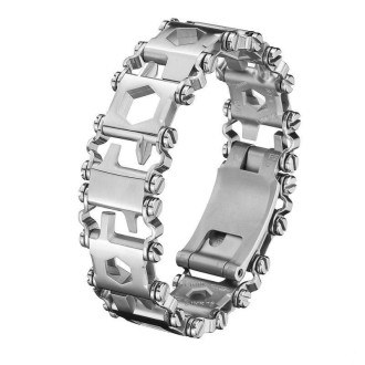 Multifunctional Stainless Steel Outdoor Survive Tool Bracelet for Men(Narrow Silver)