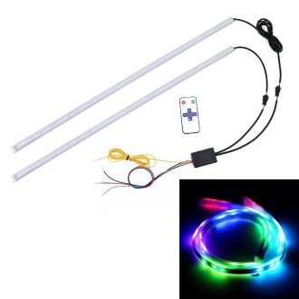 2 PCS 60cm DC12V 19W Ultra-thin Car Colorful Turn Lights / Running Lights SMD-5050 LED Bulbs