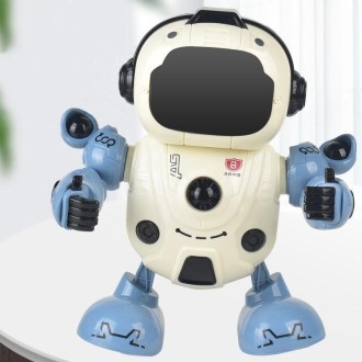 Intelligent Early Education Sound and Light Mechanical Robot Toys, Color: 8 Blue