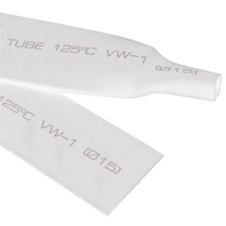 8mm Woer Flexible RSFR-H VW-1 Heat Shrink Tube, 125℃, Length: 10m (White)