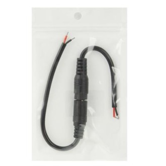 5.5 x 2.1mm DC Power Female Barrel to Male Barrel Connector Adaptor for LED Light Controller, Length: 20cm (Black)