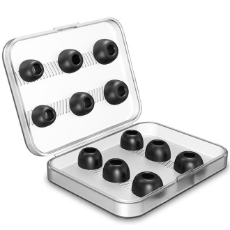 12 PCS Wireless Earphone Replaceable Memory Foam Ear Cap Earplugs for AirPods Pro, with Storage Box(Black)