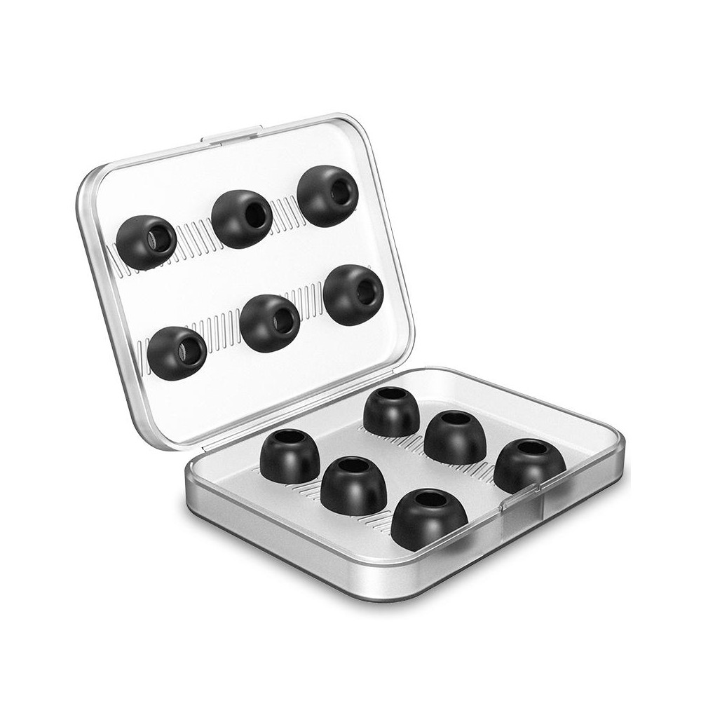 12 PCS Wireless Earphone Replaceable Memory Foam Ear Cap Earplugs for AirPods Pro, with Storage Box(Black)