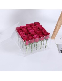 Square Transparent Acrylic Gift Box Flower Box, Specification: 25 Holes 