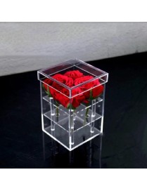 Square Transparent Acrylic Gift Box Flower Box, Specification: 4 Holes 