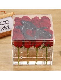 Square Transparent Acrylic Gift Box Flower Box, Specification: 16 Holes 