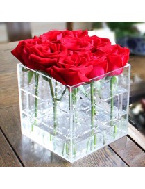 Square Transparent Acrylic Gift Box Flower Box, Specification: 9 Holes 