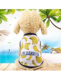 Pet Fruit Print T-Shirt Puppy Dog Cat Cute Fruit Skirt, Size:L(Vest-Banana)