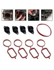 4x22mm Car Swirl Flap Air Intake Aluminum Gasket Remove Repair Kit(Black)