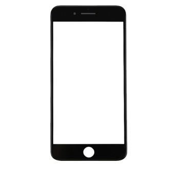 for iPhone 8 Plus Front Screen Outer Glass Lens with Front LCD Screen Bezel Frame(Black)