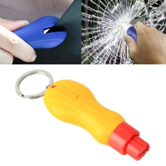 2 in 1 Mini Car Safety Rescue Hammer Life Saving Escape Emergency Hammer Seat Belt Cutter Window Glass Breaker (Yellow)