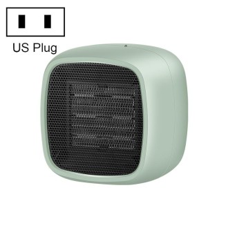 Home Desktop Mini Portable PTC Dumping Power-off Heater, Specification:US Plug(Green)