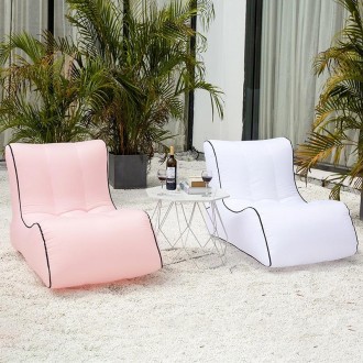 BB1803 Foldable Portable Inflatable Sofa Single Outdoor Inflatable Seat, Size: 70 x 60 x 55cm(Rose Red)