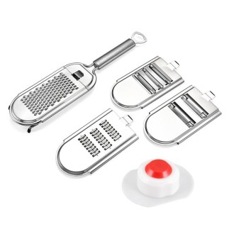 Stainless Steel Vegetable Cutter Grater, Specification:  4 Blades+Hand Guard Colorful Box