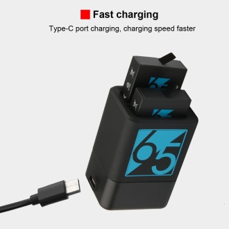 Dual Batteries Charger with USB-C / Type-C Cable for GoPro HERO6 /5