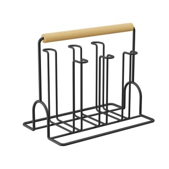 Household Glass Cup Upside-down Drain Rack Plant Rack(Black)