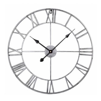 60cm Retro Living Room Iron Round Roman Numeral Mute Decorative Wall Clock (White)