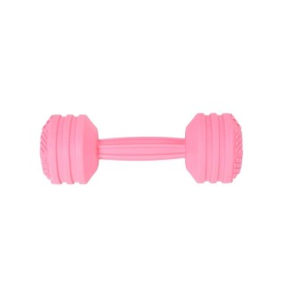 Baby Dumbbell Teething Toy Baby Comforting Puzzle Hand Rattle(Pink)