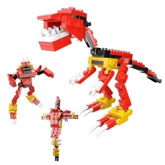 1601A Tyrannosaur CAYI 3 In 1 Mecha Dinosaur Small Particles Puzzle Building Blocks Children Toys