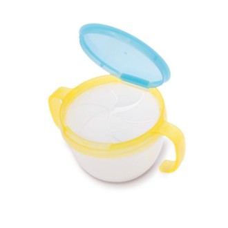 Baby Products Anti-sprinkling Design Baby Double Handle Biscuit Small Bowl Snack Cup(Yellow)