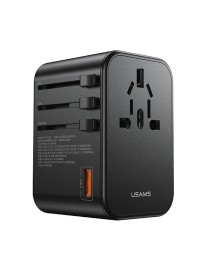 USAMS US-CC199 T62 65W PD Global Travel Fast Charger Power Adapter(Black)