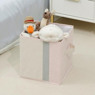 Foldable Household Sundries Storage Box Snack Book Basket, Spec: Flat (Pink)