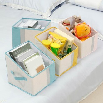 Foldable Household Sundries Storage Box Snack Book Basket, Spec: Diagonal (Yellow)