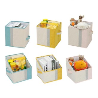 Foldable Household Sundries Storage Box Snack Book Basket, Spec: Diagonal (Yellow)