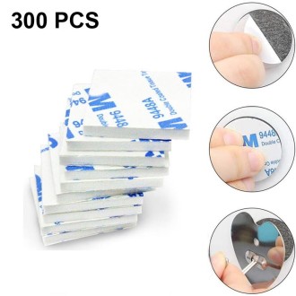 300 PCS 20x24x1.5mm Square EVA Foam Double-sided Adhesive High-viscosity Sponge Sticker(White)