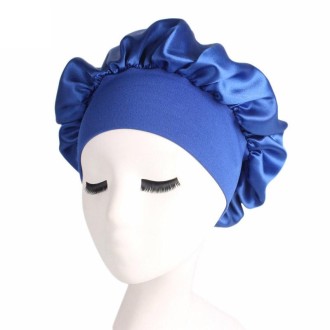 2 PCS TJM-301 Night Cap With Wide Brim And Elasticity Headband Ladies Chemotherapy Cap Hair Care Hat, Size: M 56-58cm(Royal Blue